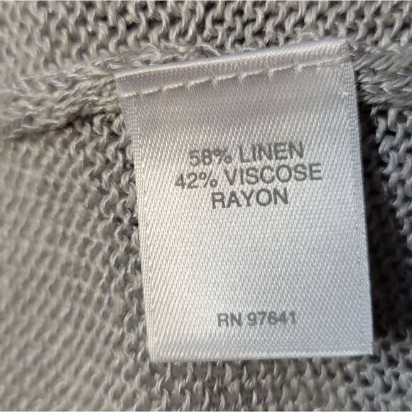 J. Jill Gray Linen Blend Longline Cardigan Duster Women's Size Small - Picture 7 of 10